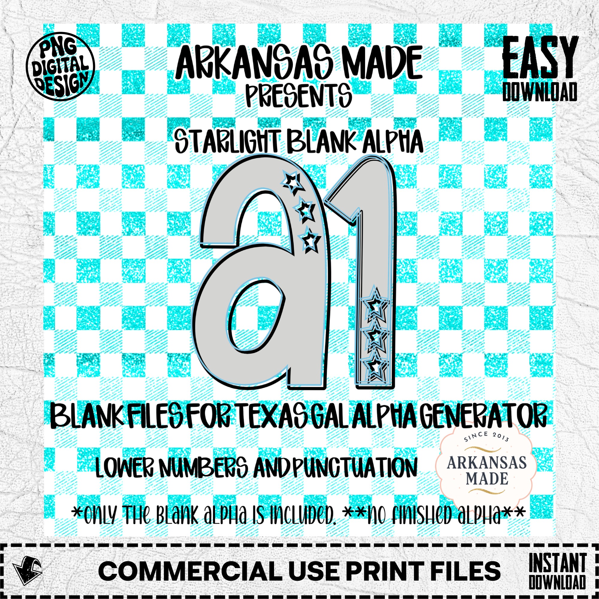 Blank Fillable Alpha Set for Crafting | Digital Download Letters Numbers Punctuation | Starlight Star Outline Alpha for Custom Designs PNG - Image 2