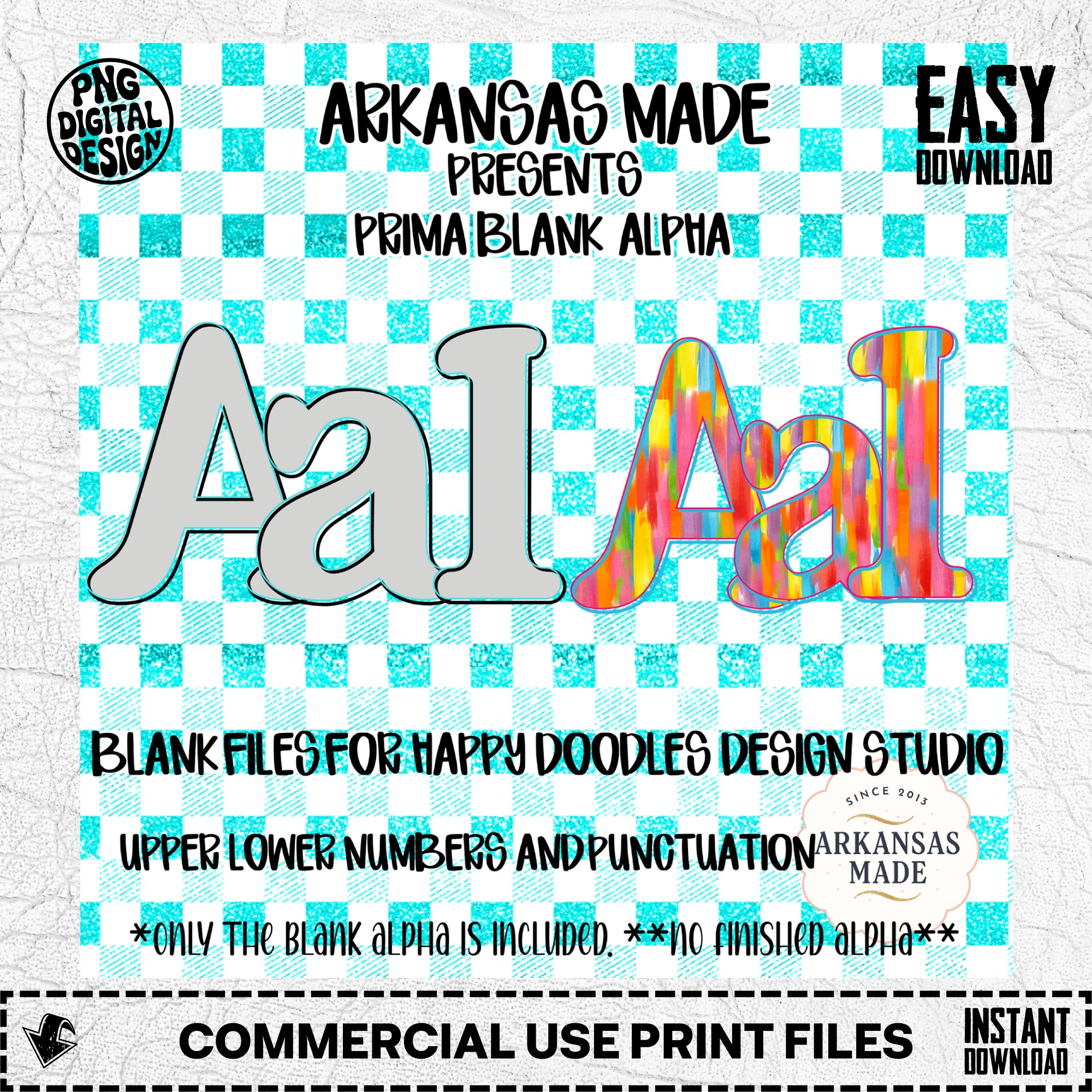 Prima Blank Digital Alphas Outline Font Custom Letters Numbers Punctuation Digital for Happy Doodles Design Studio Font Filler - Image 2