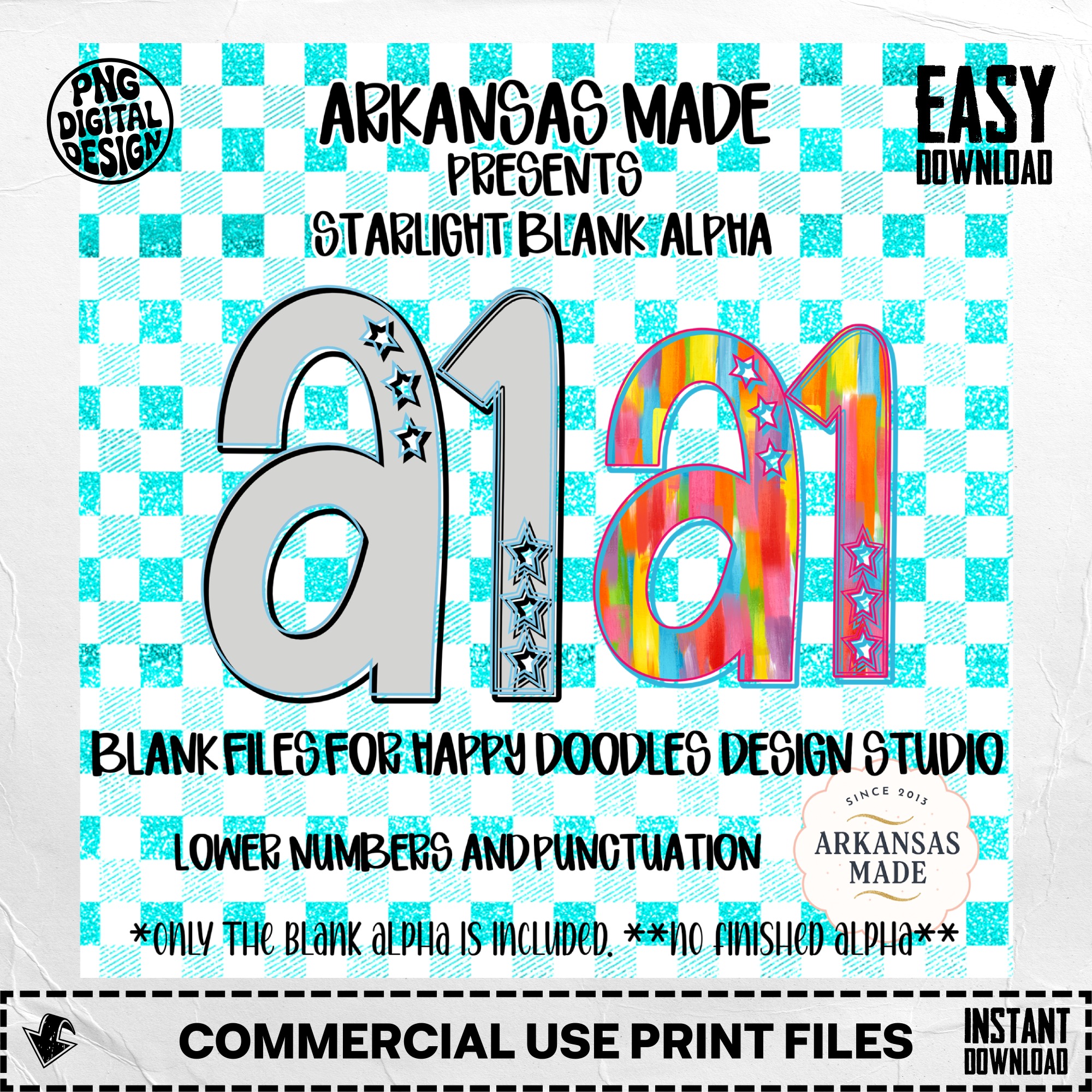 Digital Download Blank Alpha Starlight Letters Numbers Punctuation | Commercial Use Design Files for Sublimation & Crafts