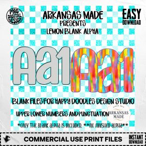 Blank Alpha Digital Download, Lemon Alpha Letters & Numbers, Colorful Painted Alphabet PNG Files for Custom Crafts, Sublimation Designs