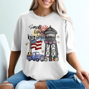 Small Town Big Freedom PNG Digital Design, Patriotic Sublimation File, 4th of July Rustic Americana Vintage Truck Water Tower Clipart