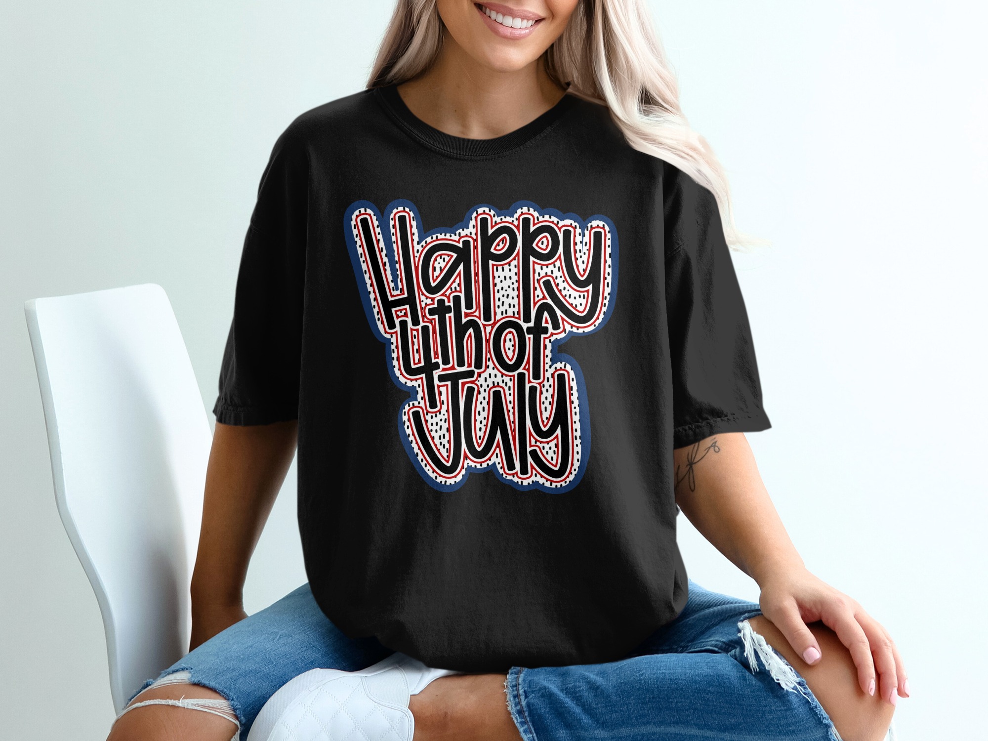 Happy 4th of July T-Shirt, Patriotic Independence Day Tee, American Flag Summer Celebration Top, Fourth of July Family Party Shirt - Image 2