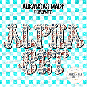 Patriotic Alpha Set PNG, USA Letter Alphabet, Uncle Sam & Stars Digital Download, 4th of July Celebration Clipart Bundle