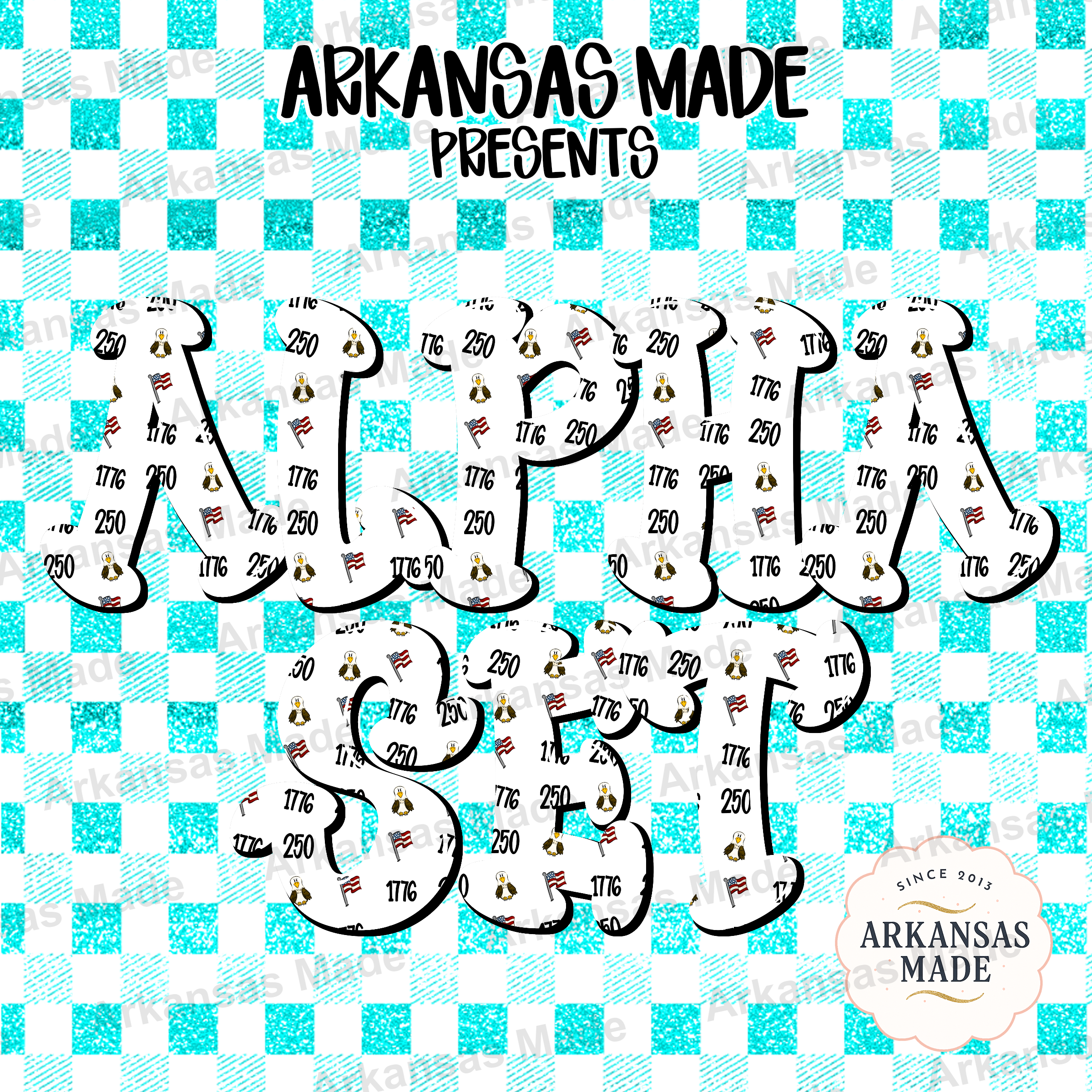 Patriotic Digital Alpha Set PNG, 4th of July Americana Letters & Numbers, Independence Day Clipart Bundle, US History DIY Craft Graphics