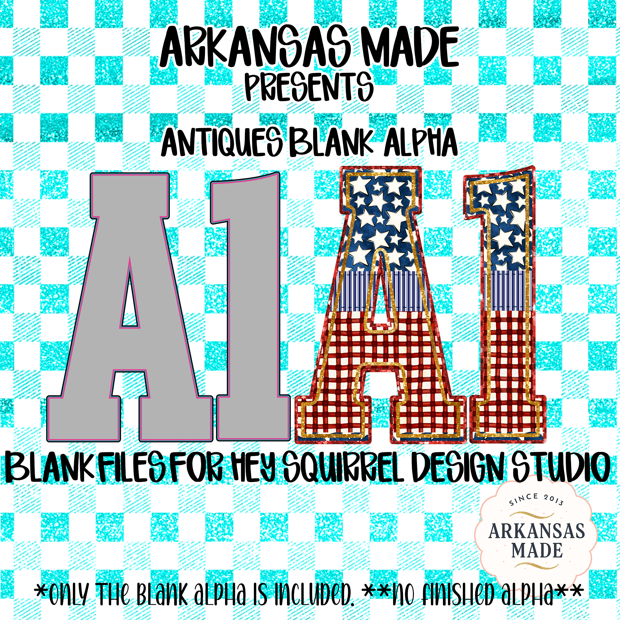 Antiques Blank Alpha PNGs for Hey Squirrel Design Studio | Patriotic DIY Lettering Kit | Custom Digital Font for Crafters