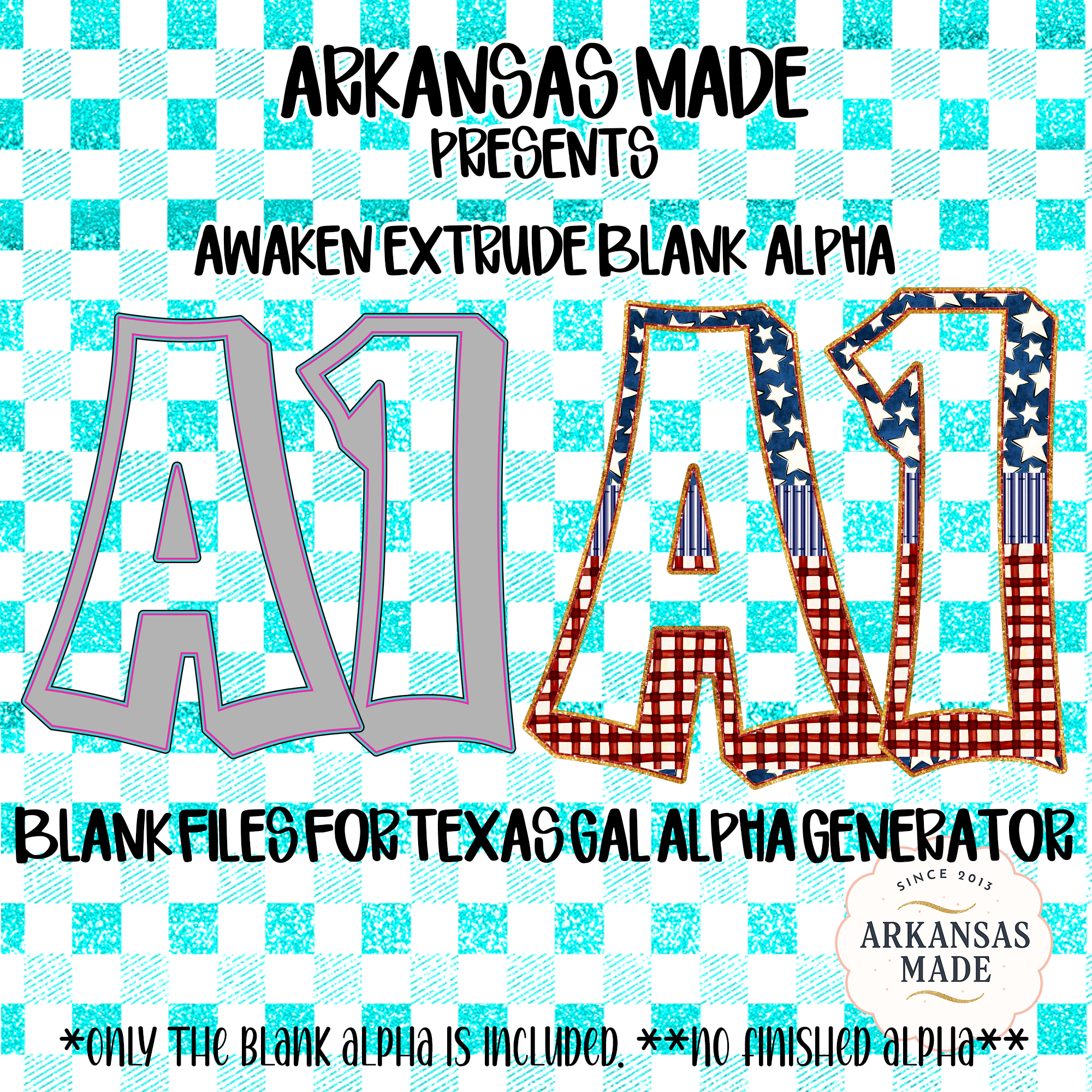 Awaken Extrude Blank Alpha for Texas Gal Alpha Generator | Digital PNG Letters & Numbers | DIY Craft Design Files - Image 2