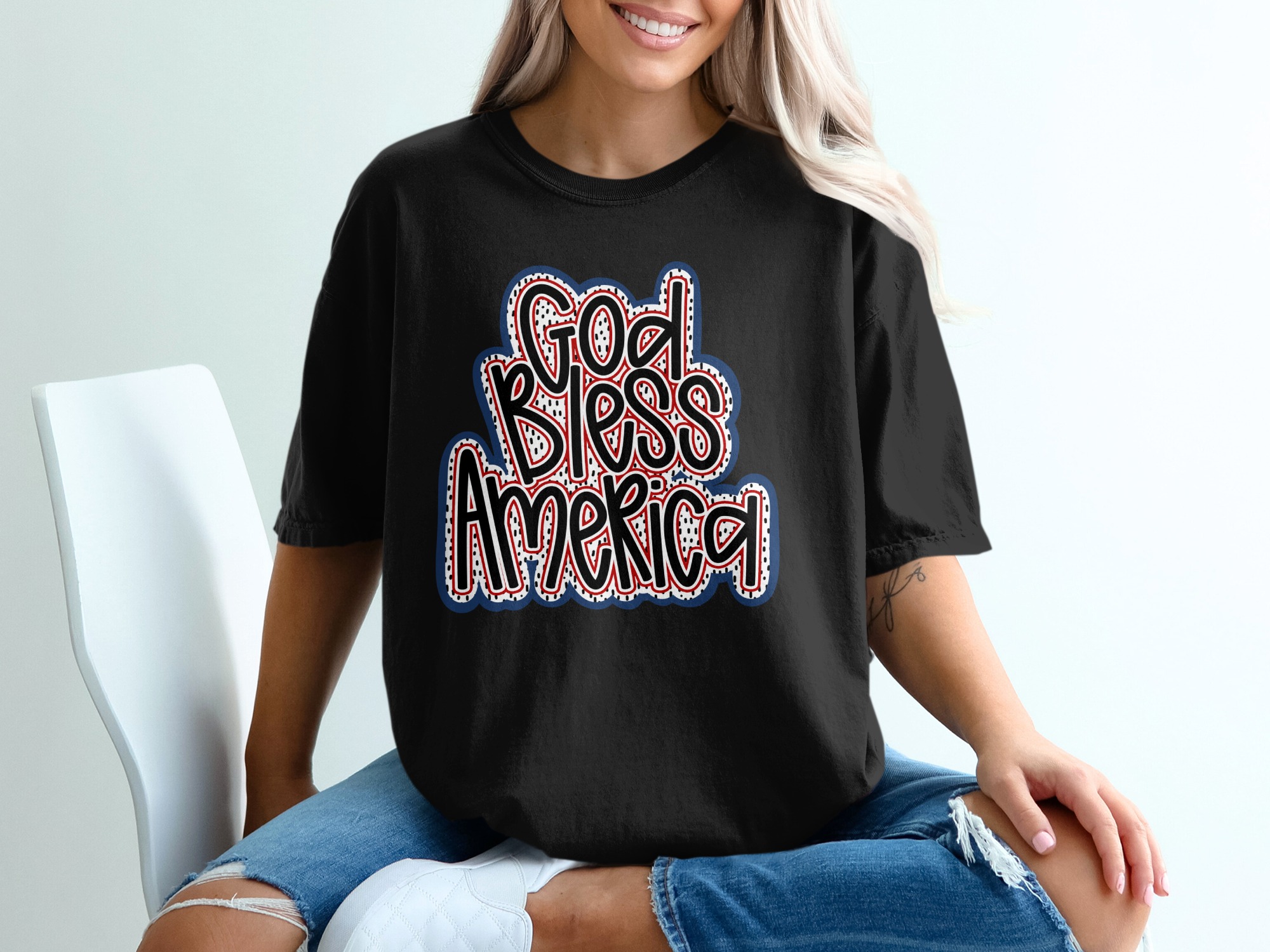 God Bless America T-Shirt, Patriotic American Flag Shirt, 4th of July Tee, Independence Day USA Top, Memorial Day Gift, Christian Faith - Image 2