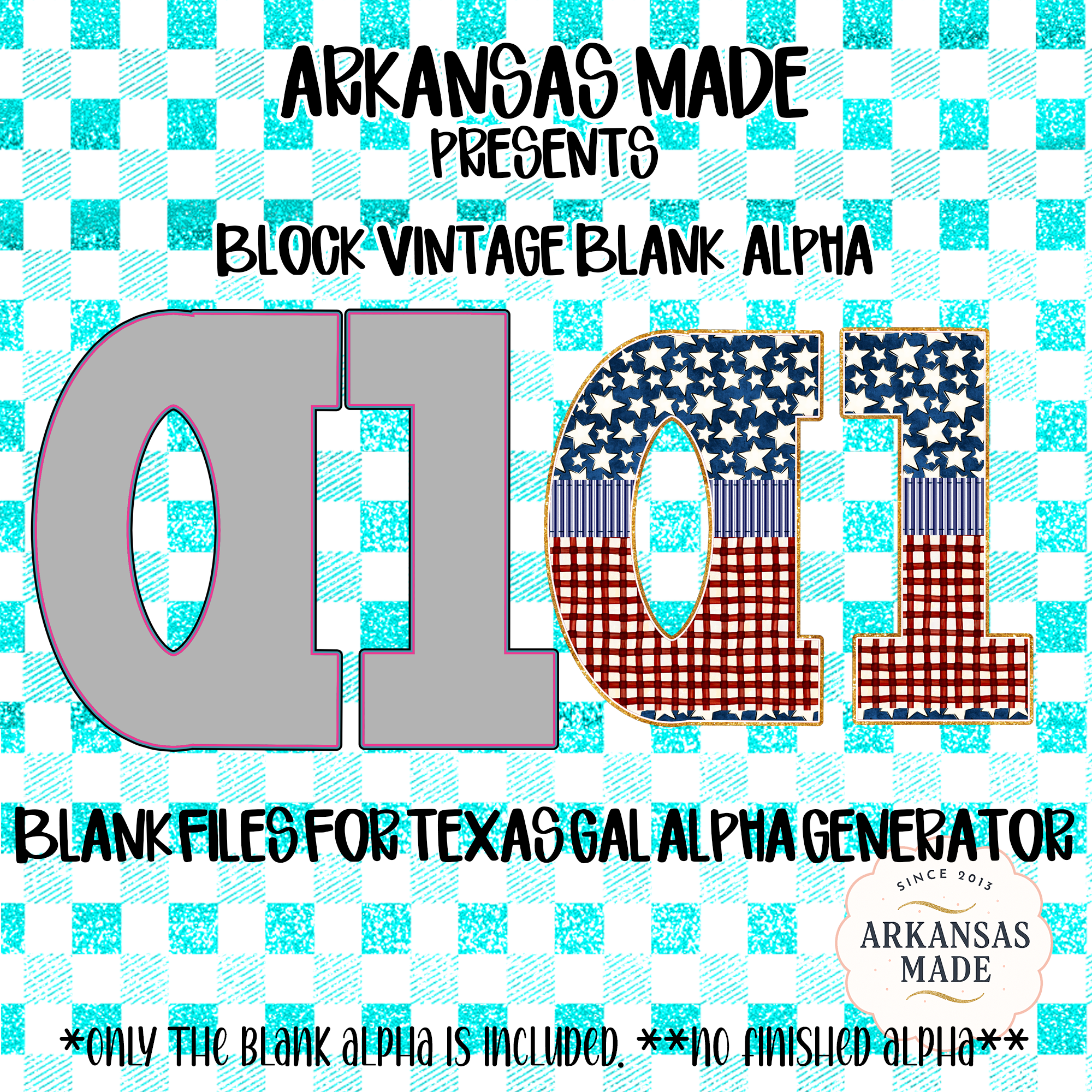 Block vintage blank alpha for Texas Gal Alpha Generator - Digital png Files, Patriotic Red White Blue Letters, Crafter's Toolkit - Image 2