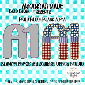 Bold Block Blank Alpha PNGs for Hey Squirrel Design Studio - Customizable Digital Letters & Numbers - Patriotic DIY Craft Files