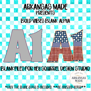 Bold Vibes Blank Alpha PNG for Hey Squirrel Design Studio | Customizable Digital Letters & Numbers | Design Asset Files