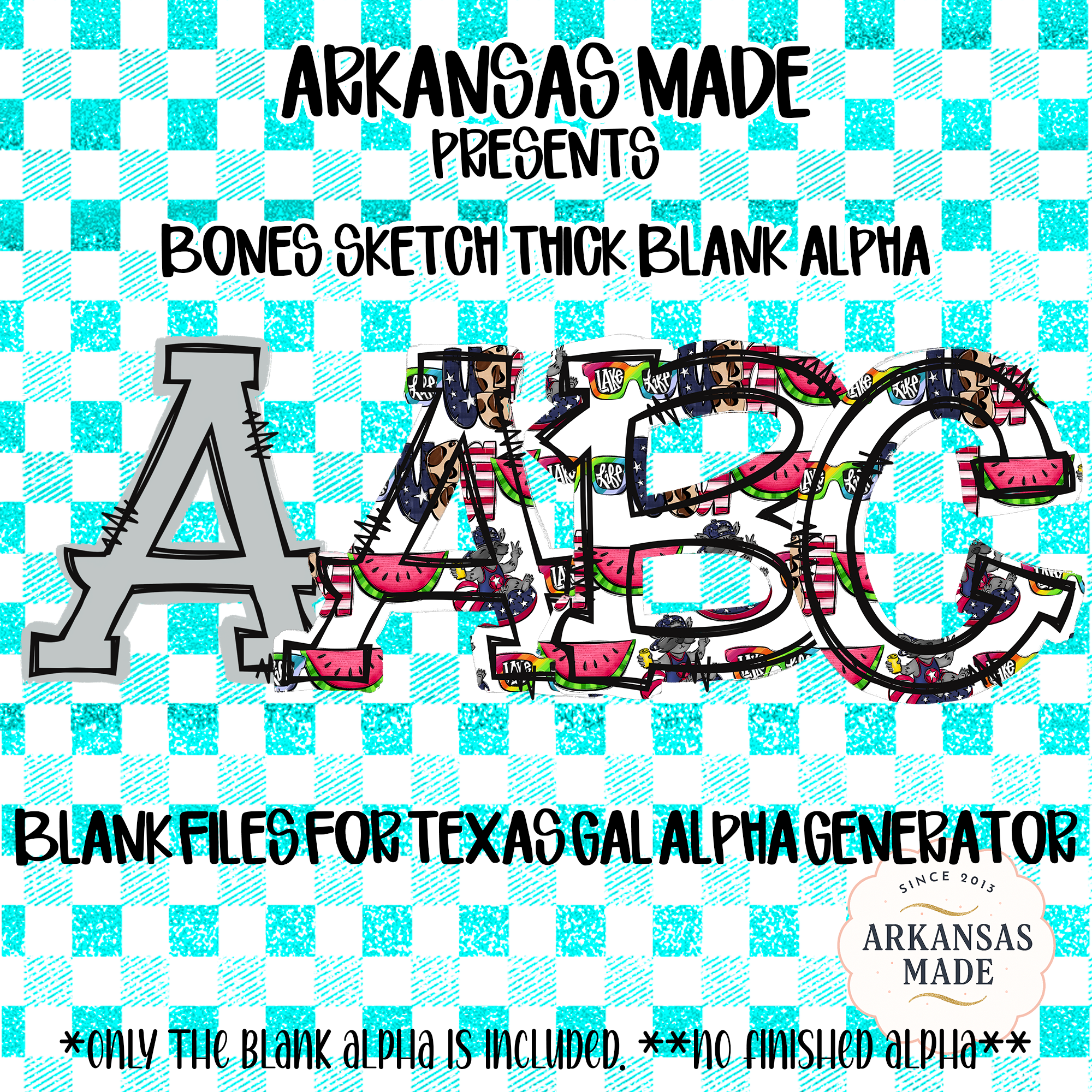 Digital Download Blank Alpha PNG, Bones Sketch Thick Letters Sublimation File, Texas Gal Alpha Generator for Crafters