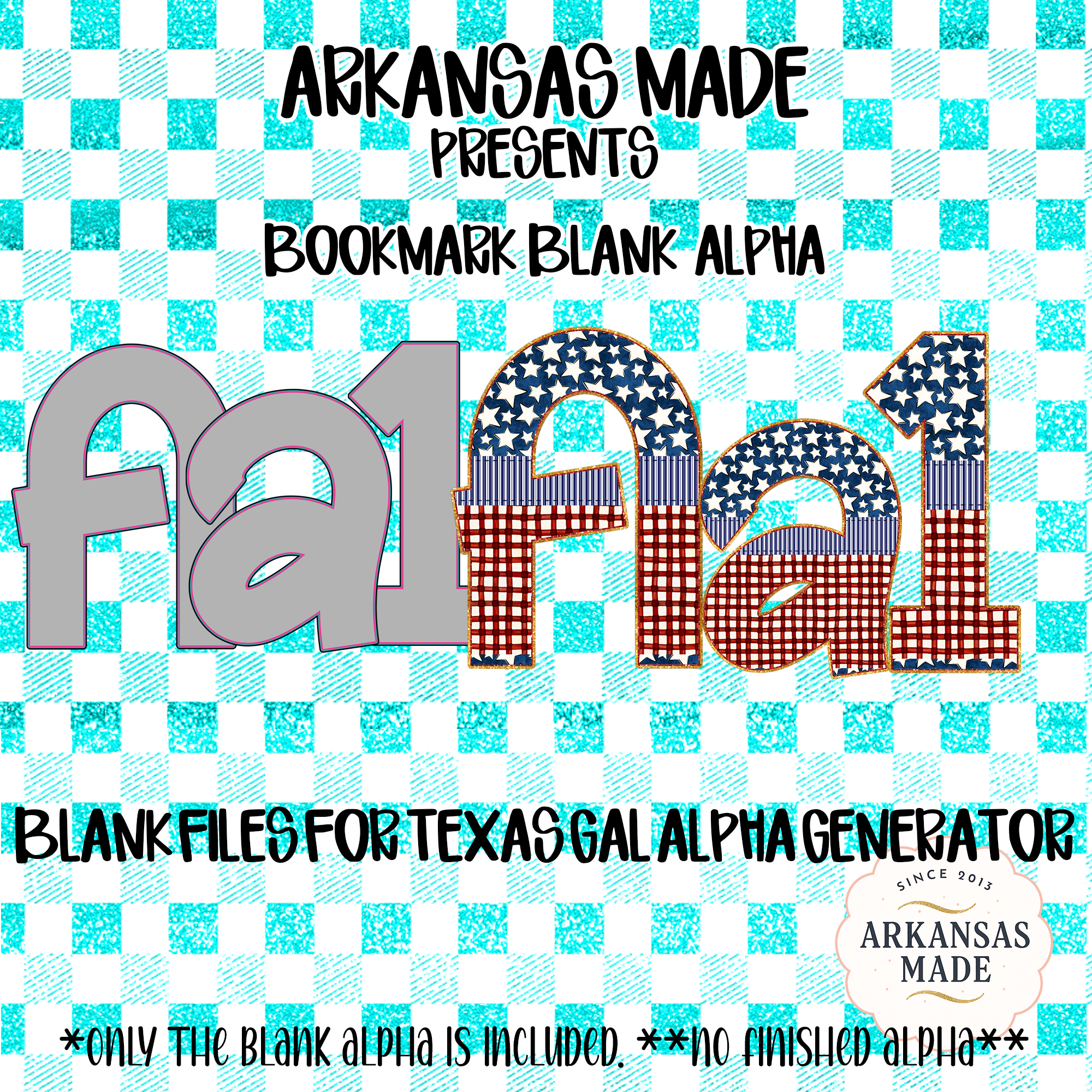 Bookmark Blank Alpha Digital PNGs for Texas Gal Alpha Generator App | Patriotic Crafting Letters, Instant Download, DIY Alphabet Design - Image 2