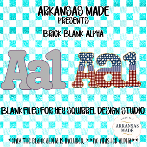 Brick Blank Alpha PNGs for Hey Squirrel Design Studio, Customizable Digital Letters, DIY Crafting Font, Instant Download Alphabet Pack