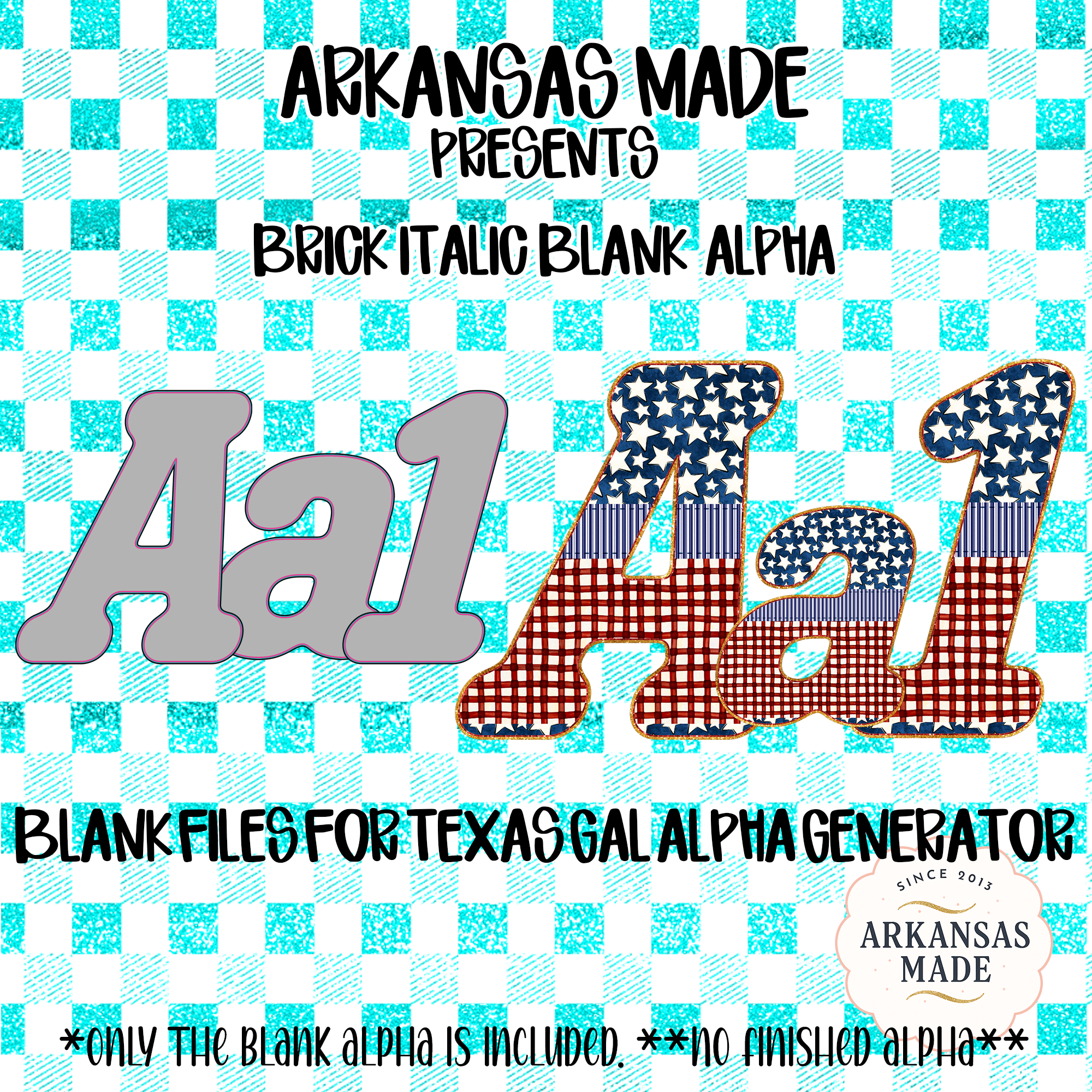Brick Italic Blank Alpha PNGs for Texas Gal Alpha Generator | Digital Crafting Font Letters Numbers DIY Design Sublimation - Image 2