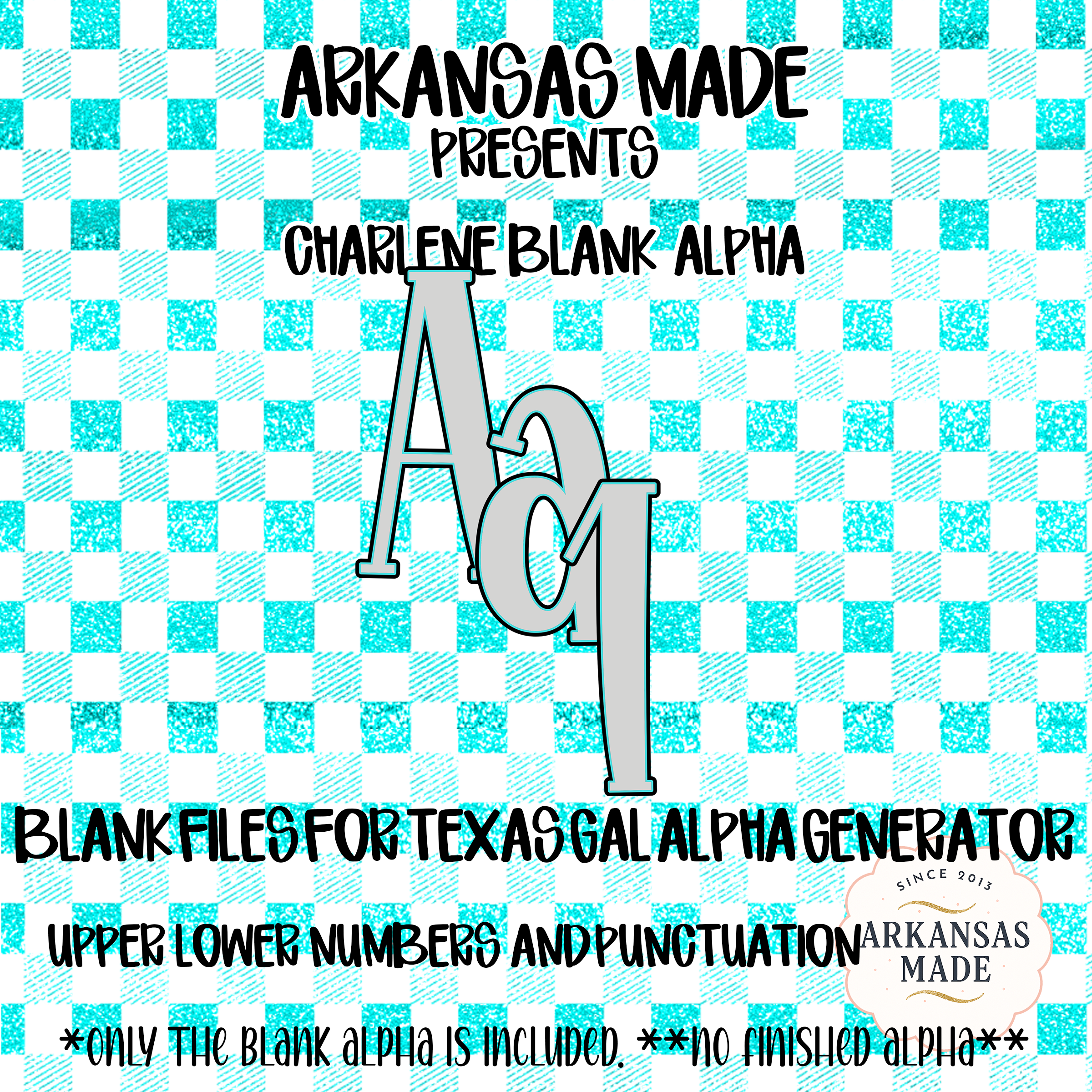 Charlene Blank Alpha Fillable Set | Digital Letters Numbers Punctuation Files for Crafting & Custom Designs | Sublimation Ready