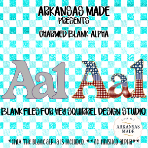 Charmed Blank Digital Alpha PNGs for Hey Squirrel Design Studio | Customizable Outline Font & Number Set for Crafters