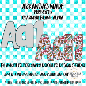 Charming Blank Digital Alpha Letters Numbers Punctuation PNG Sublimation Files Happy Doodles Design Studio Font Filler Alpha Mockup Maker