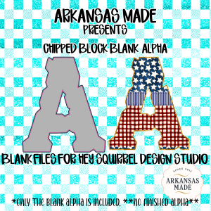 Chipped block blank alpha PNGs for Hey Squirrel Design Studio - Distressed Letter Digital Files, Customizable Crafting Font
