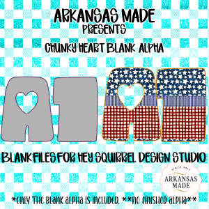 Chunky Heart Blank Alpha PNGs for Hey Squirrel Design Studio | Digital Alpha Set | Instant Download Custom Letters