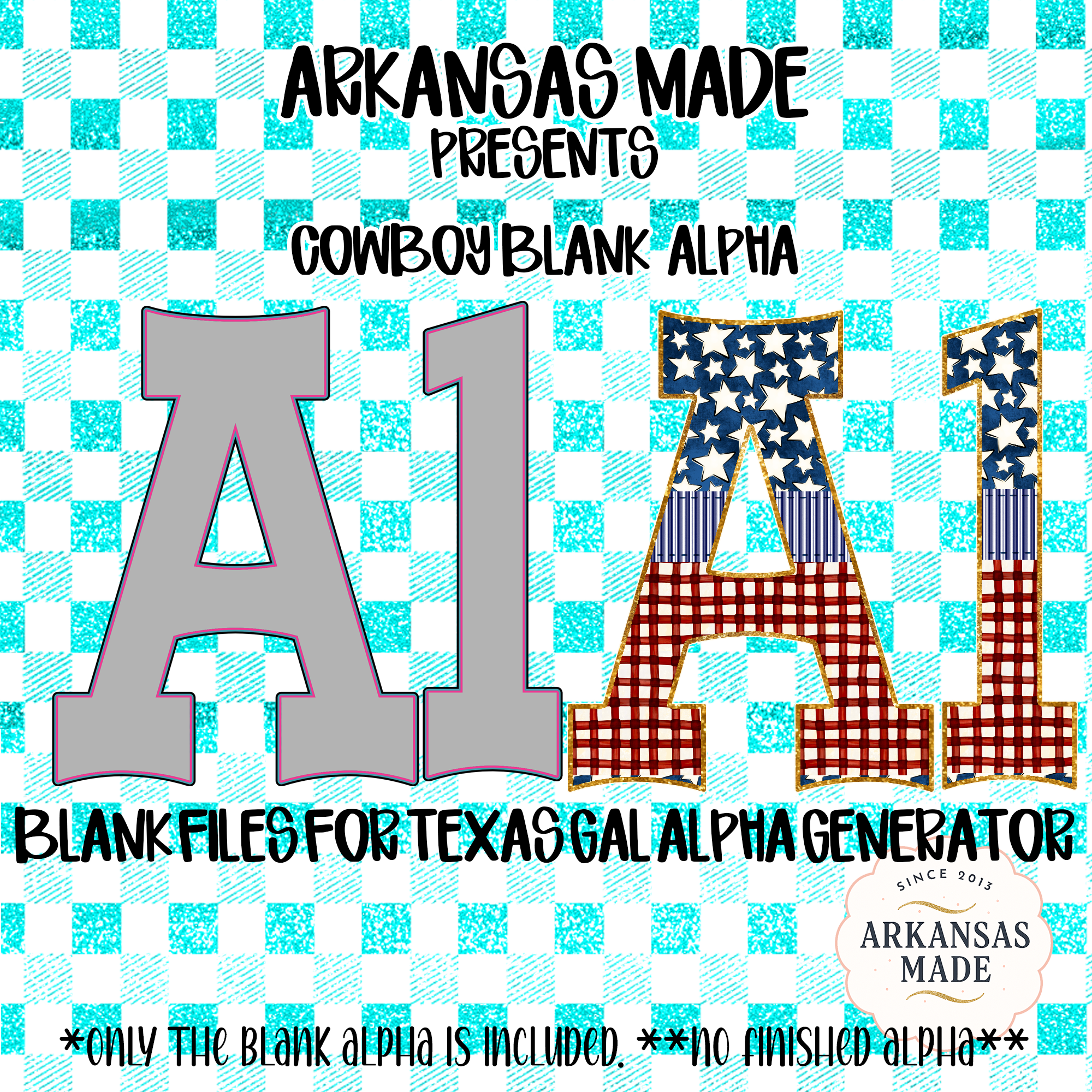 Cowboy Blank Alpha PNGs for Texas Gal Alpha Generator | Western Digital Letters & Numbers for DIY Sublimation Crafts - Image 2