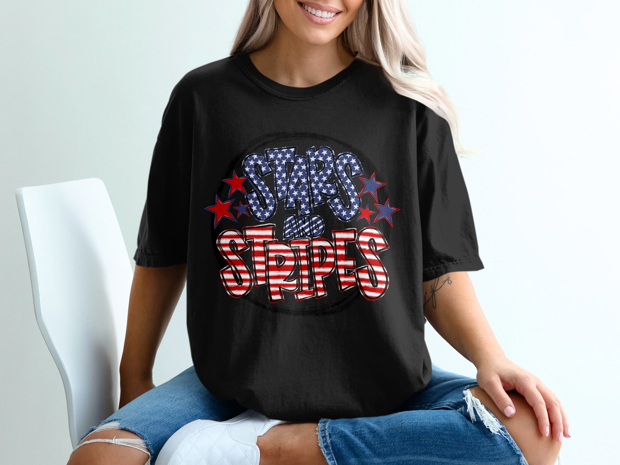 Stars and Stripes Digital Download SVG PNG, Distressed 4th of July American Flag Design, Patriotic USA Craft File - Image 2