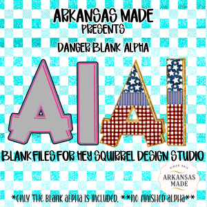 Danger Blank Digital Alpha PNGs for Hey Squirrel Design Studio - Customizable Letters, Patriotic Style, Faux Glitter Outline, DIY