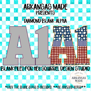 Diamond Blank Alpha PNGs for Hey Squirrel Design Studio | Customizable Digital Letter & Number Pack for Sublimation & Crafting
