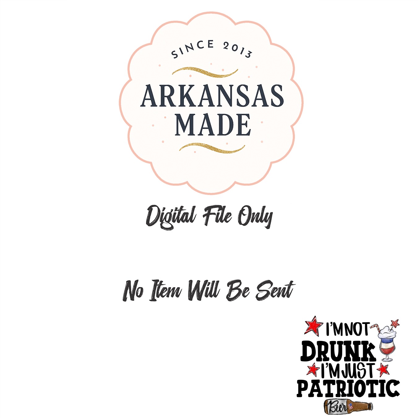 Patriotic Digital Design SVG PNG, I'm Not Drunk I'm Just Patriotic 4th of July File for T-Shirts, Humorous USA Beer Cocktail Sublimation - Image 3