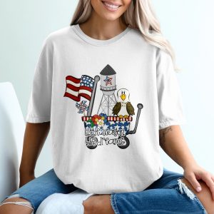Patriotic Wagon Digital Design, 4th of July Sublimation PNG, Americana Bald Eagle & Flag Clipart, Little Wagon Big Dreams Instant Download