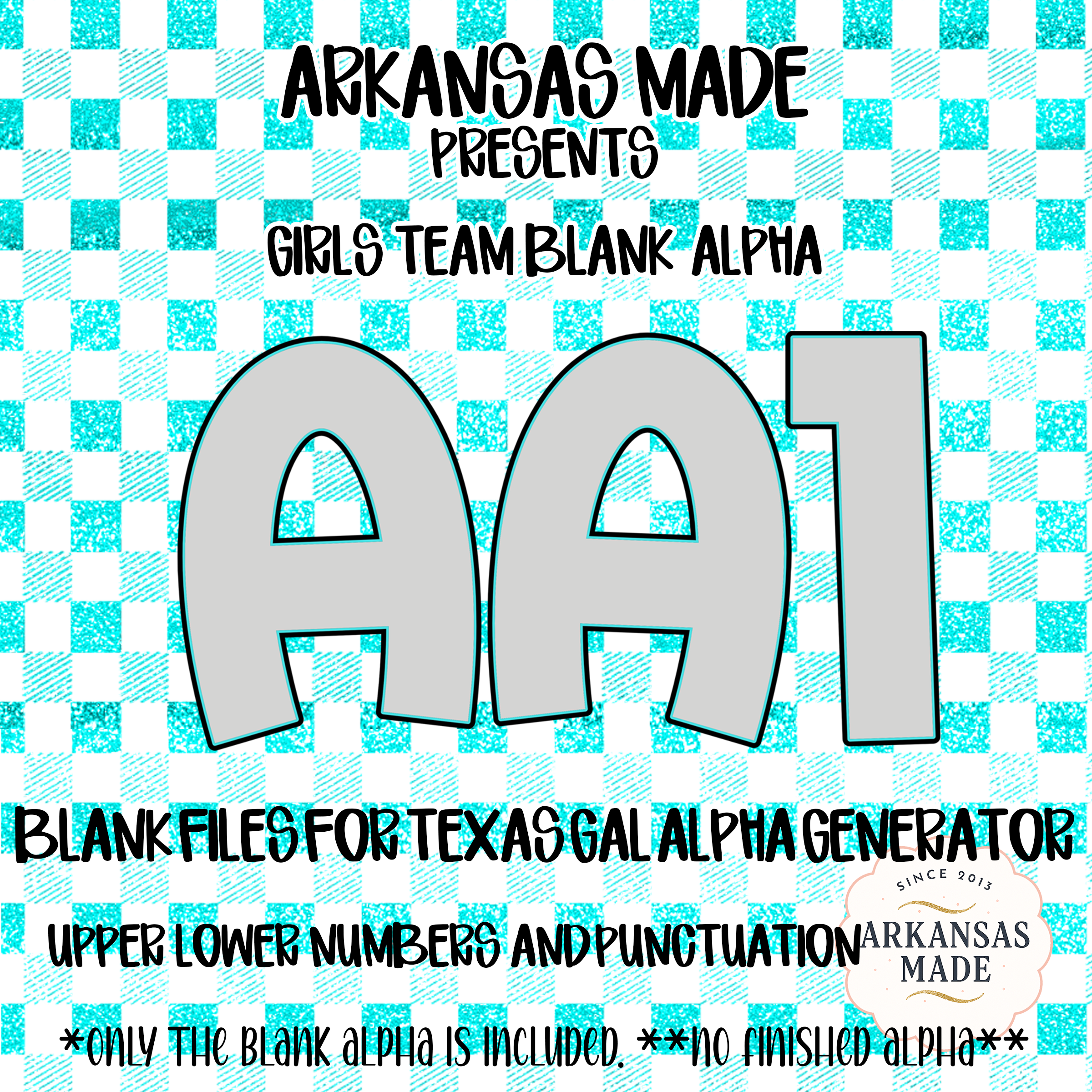 Blank Fillable Alpha Set for Girls Team | Customizable Digital Letters Numbers Punctuation | DIY Craft Font Kit Sublimation PNG SVG