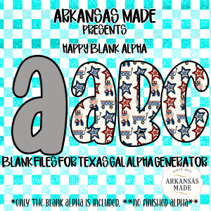 Blank Alpha PNG Digital Download for Texas Gal Alpha Generator - Custom Letter Outline Files for Crafters