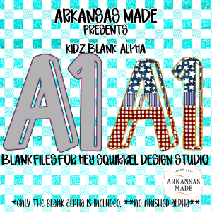 Kidz blank alpha PNGs for Hey Squirrel Design Studio | Customizable Digital Letters & Numbers for diy Crafts