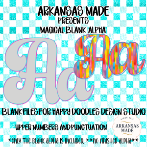 Magical Blank Digital Alphas Set Customizable Letters Numbers Punctuation Blank for Happy Doodles Hey Squirrel Design Studio Font Filler PNG