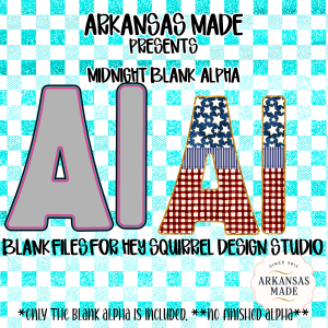 Midnight Blank Alpha PNGs for Hey Squirrel Design Studio | Digital Fillable Letters Outline | Custom DIY Sublimation Blanks Craft Files