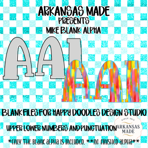 Mike Blank Digital Alphas Customizable Letters & Numbers, Alphabet PNG, Upper Lower Case Punctuation Files for Happy Doodles Design Studio
