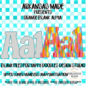 Orange Blank Digital Alphas Letters, Numbers, Punctuation Set Sublimation Printables Download Files Happy Doodles Hey Squirrel Design Studio