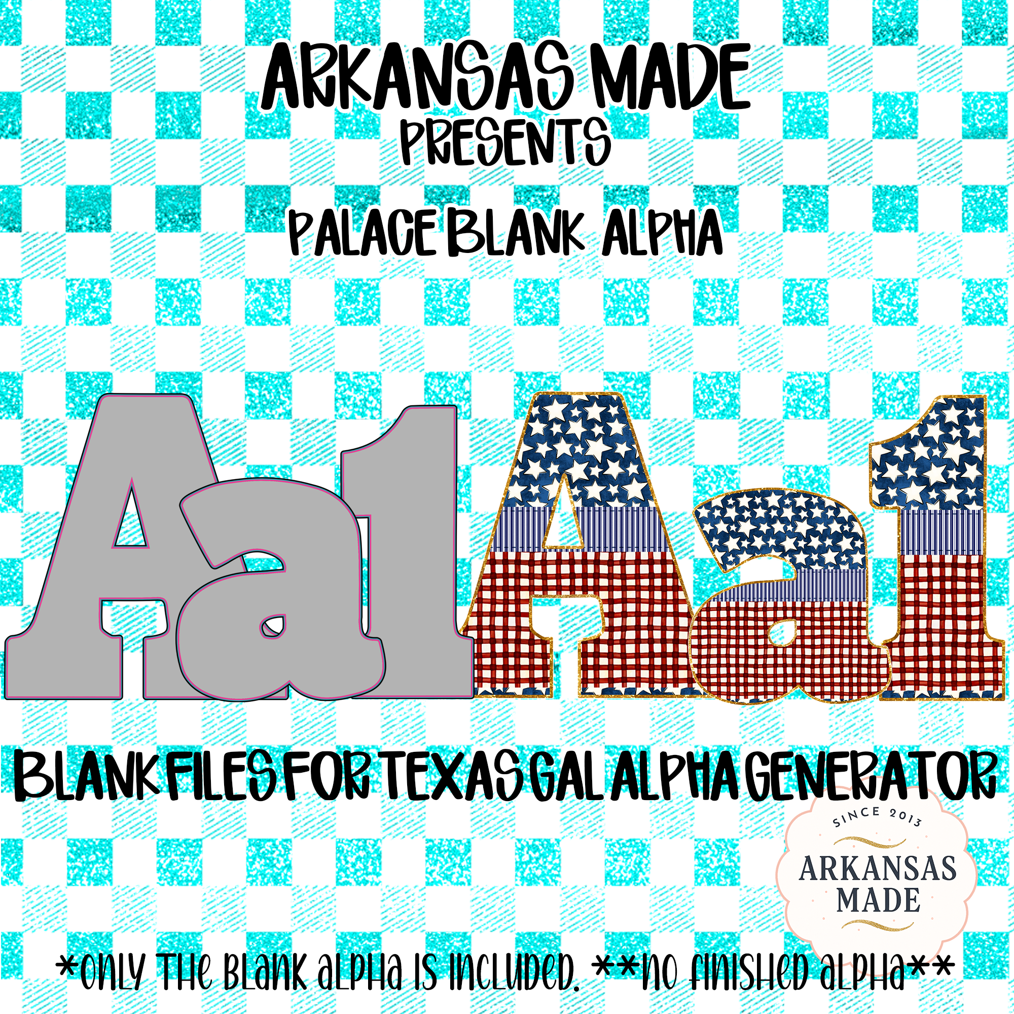 Palace Blank Alpha PNGs for Texas Gal Alpha Generator | Digital Sublimation Letters & Numbers | DIY Crafting Font Kit - Image 2