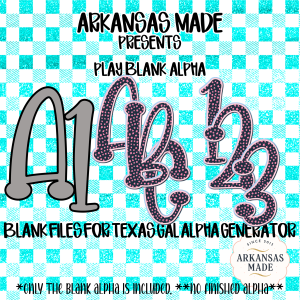 Digital Download Blank Alpha PNG Files for Texas Gal Alpha Generator - Custom Letter & Number Outline Sublimation Crafters DIY