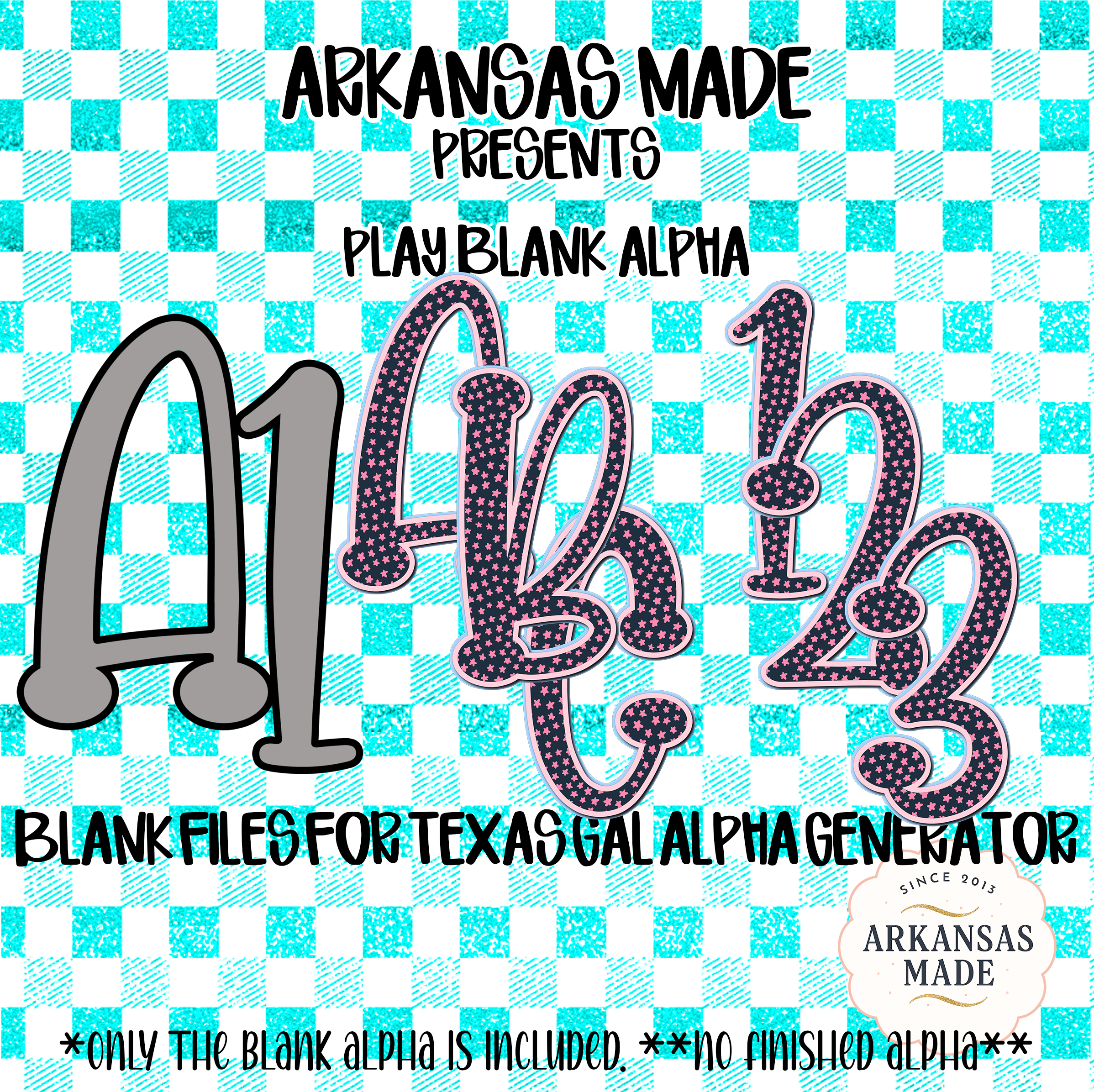 Digital Download Blank Alpha PNG Files for Texas Gal Alpha Generator - Custom Letter & Number Outline Sublimation Crafters DIY