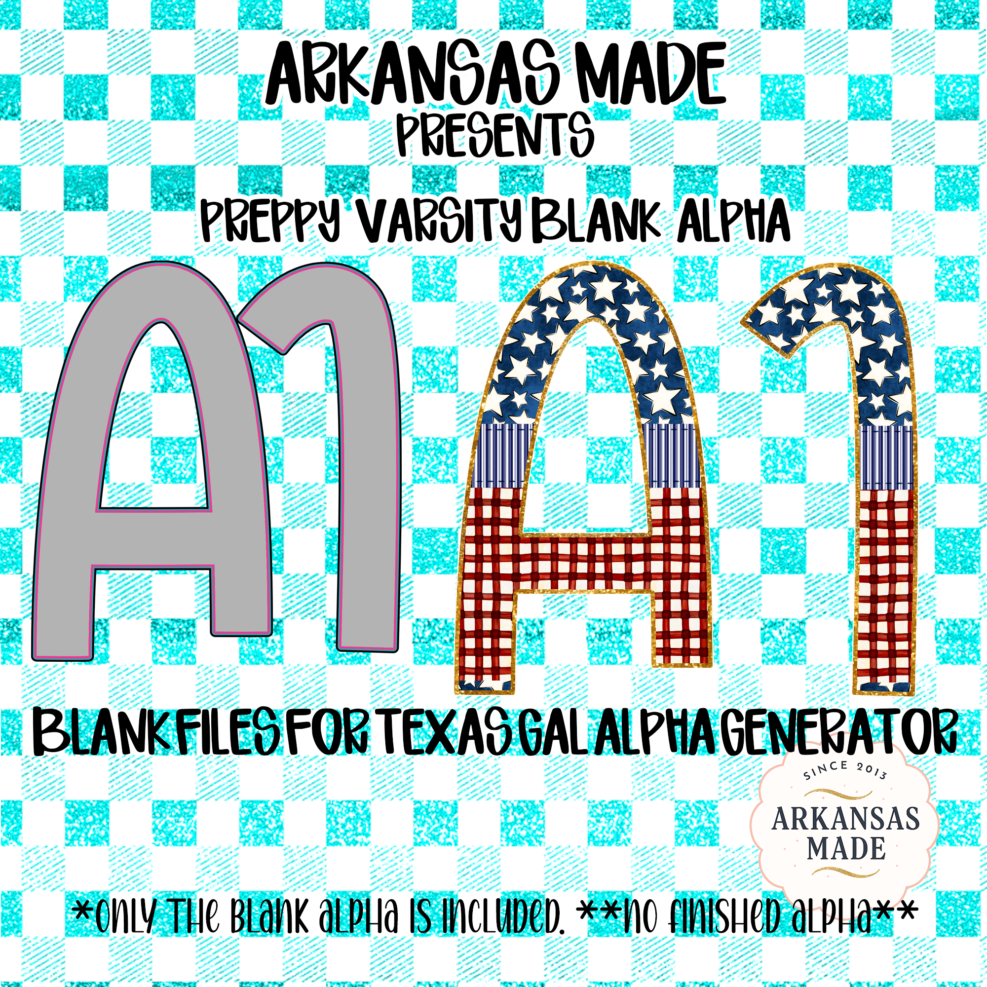 Preppy Varsity Blank Alpha PNG Files for Texas Gal Alpha Generator, Digital Download DIY Varsity Letters
