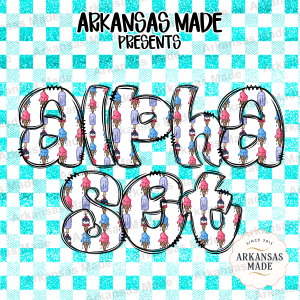 Ice Cream Popsicle Digital Alpha Set, Glitter Teal Checkered Letters, Summer Sweet Treat Font PNG Download for Sublimation & Crafts