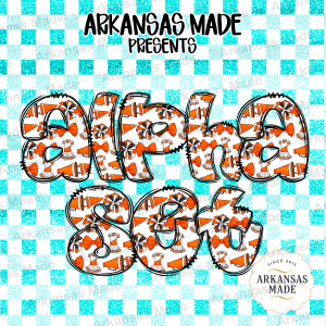 Cheerleading Alpha Set Digital, School Spirit Alphabet PNG, Orange Black White Glitter Letters, Game Day Team Monogram, Sports Font