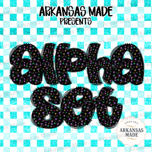 Teal Plaid Digital Alpha Set, Star Glitter Bubble Font Alphabet PNG, Y2K Letters Numbers Clipart Bundle, Chunky Sublimation Design for