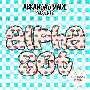 Digital Alpha Set Boho Western Aztec Letters | Turquoise Glitter Gingham Alphabet PNG for Sublimation T-shirts & Tumblers
