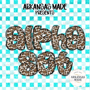 Cow Print Alpha Set Digital Alphabet PNG, Teal Glitter Letters, Western Cowhide Font, Sublimation Design File, Farmhouse Buffalo Plaid Alpha