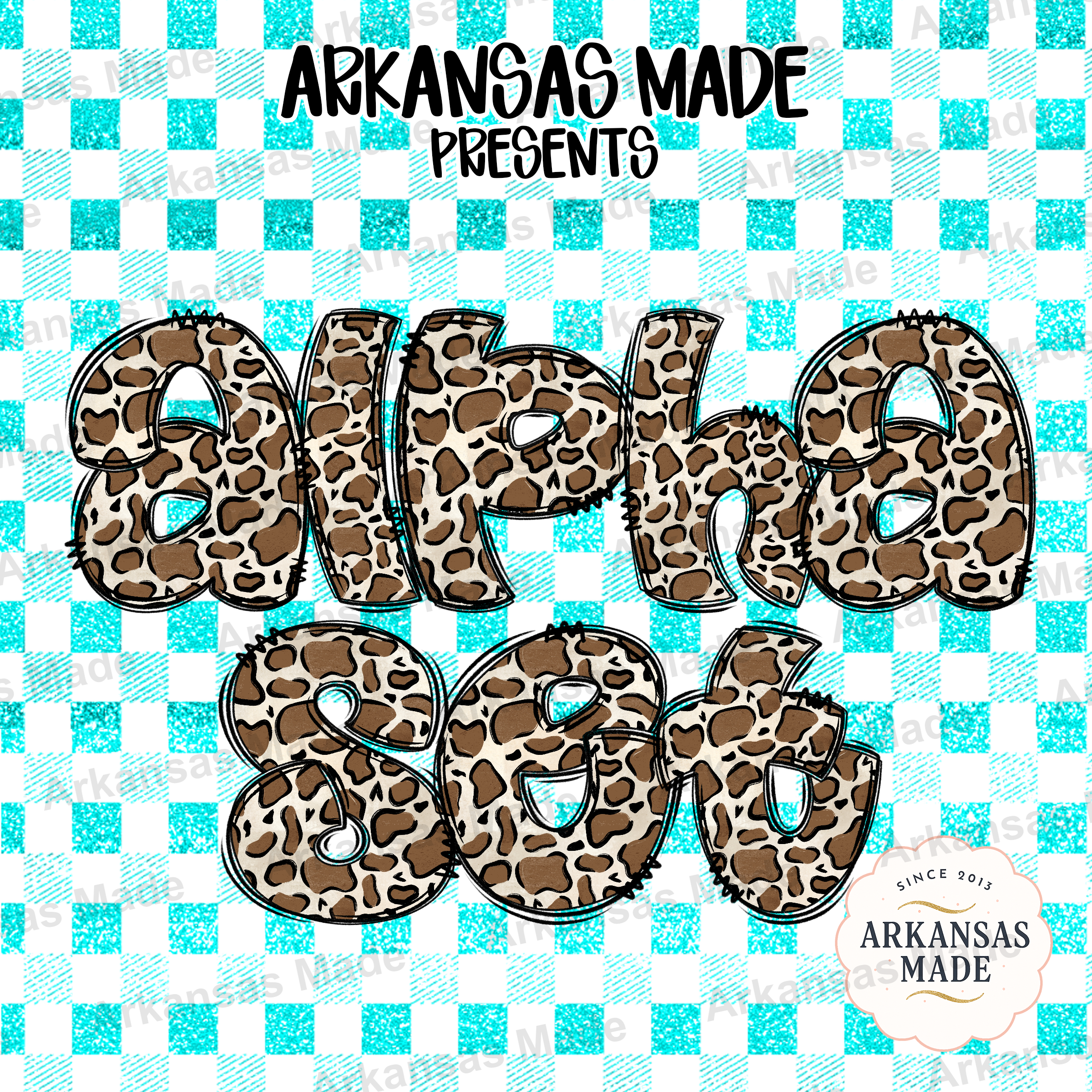 Cow Print Alpha Set Digital Alphabet PNG, Teal Glitter Letters, Western Cowhide Font, Sublimation Design File, Farmhouse Buffalo Plaid Alpha
