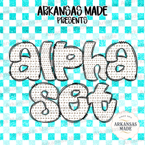 Western Boho Digital Alpha Set, Glitter Gingham Alphabet PNG, Bull Skull Cactus Letters, Distressed Southwestern Craft Font Download