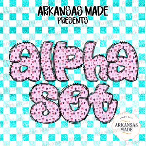 Digital Alpha Set, Easter Bunny Cross Letters, Pink Bow Glitter Teal Gingham Doodle Font, Spring Christian Alphabet PNG Instant Download