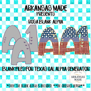 Rosa Blank Alpha PNGs, Texas Gal Alpha Generator Files, Custom Letter Outline, DIY Digital Download for Crafters, Sublimation & Gifts