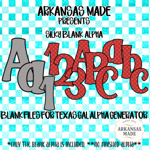 Blank Alpha PNG Digital Download for Texas Gal Alpha Generator | Custom Letter Font Design SVG Crafting Resource File